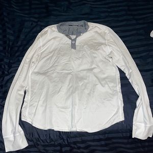 3 button murano slim fit small white long sleeve tee shirt